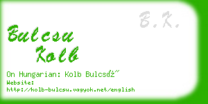 bulcsu kolb business card